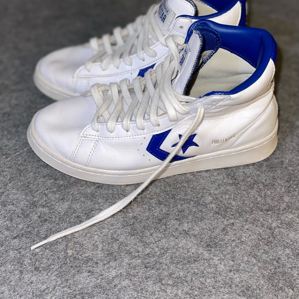 Converse Pro Leather Mud White Blue 170359c Mens 55 Womens 7 Dr J 70s Inspi